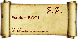 Pandur Pál névjegykártya