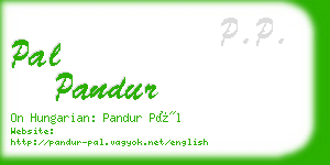 pal pandur business card